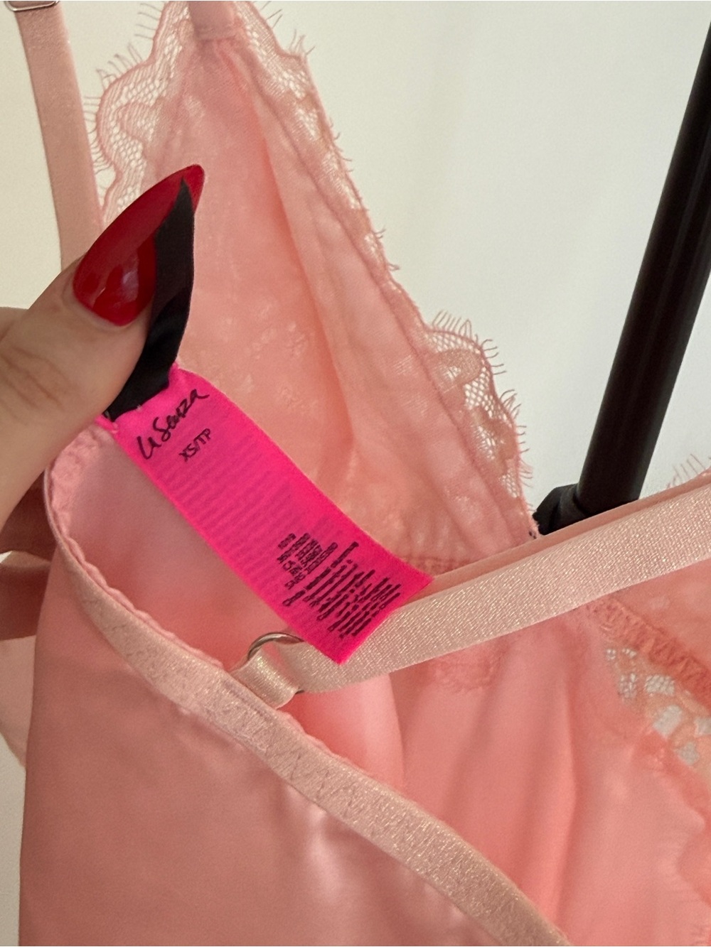 La Senza Pink Satin Slip & Lace Garter Belt - Picture 12 of 16